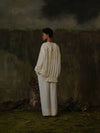 Mutedance 25 Autumn/Winter Drawstring V-Neck Shirt Hand-dyed Classic MD-MD25FW48-nude (MD25FW47)